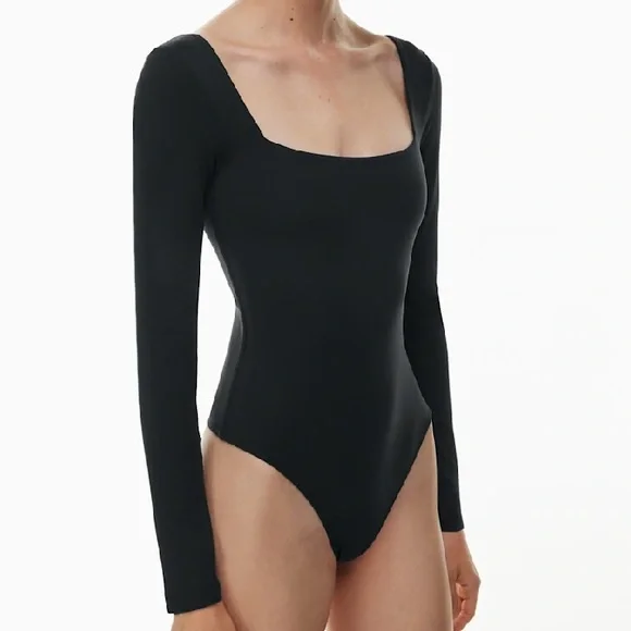 Aritzia Babaton contour Long Sleeve square neck Bodysuit w thong cut bottom. XS - Picture 2 of 7